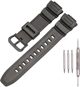 Resin Watchband Compatible with Casio Men's MCW100H WS220 Sport Waterproof Replacement Strap Orange Black Bracelet