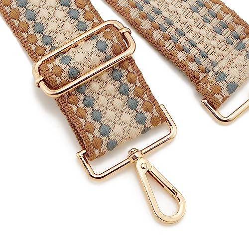 Image of Wide Shoulder Strap Adjustable Replacement Belt Guitar Style Crossbody Bag Handbag Strap Multicolor Canvas Straps(Wide:2in)(Color32)