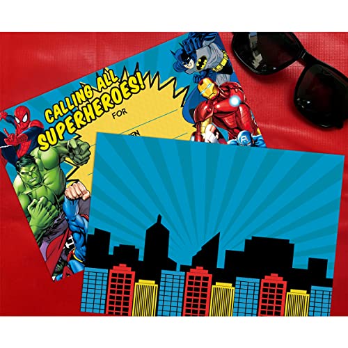 Phoenix Party Superhero Invitations Cards Hero Party Supplies Birthday Friends Card - 20 Set #TOP5