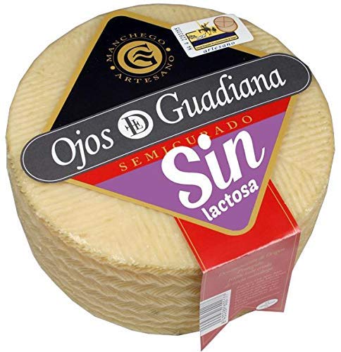 Queso manchego sin lactosa ojos del guadiana (Queso Artesano D.O. Manchego Ojos del Guadiana - SIN LACTOSA SEMICURADO - Grande)