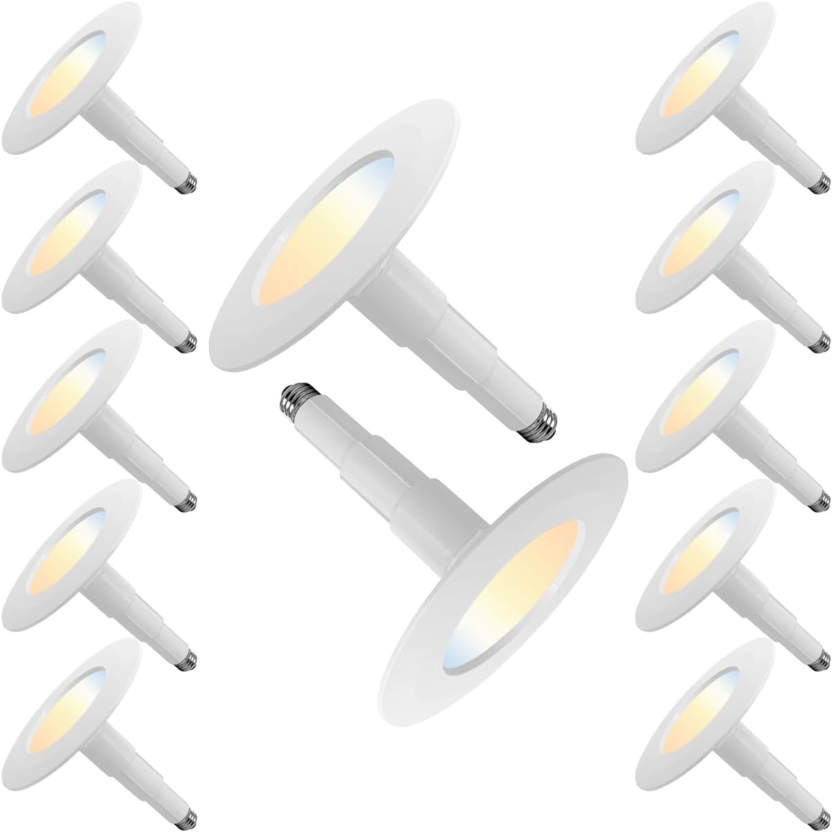 12-Pack 5CCT Retrofit LED Recessed Lighting 6 Inch,Selectable 2700K/3000K/3500K/4000K/5000K,12W=60W,800Lumen,Dimmable Can Lights,Simple Installation Adjustable Retrofit Downlight,Bevel Trim