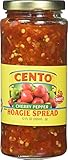 Cento Diced Hot Cherry Peppers, Hoagie Spread 12 Ounce (Pack of 6)