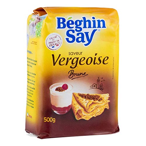 BEGHIN SAY - Saveur Vergeoise 500G - Sucre à la saveur incomparable - Idéal pour la pâtisserie et les desserts - 500 grammes de douceur exquise! - Lot De 4