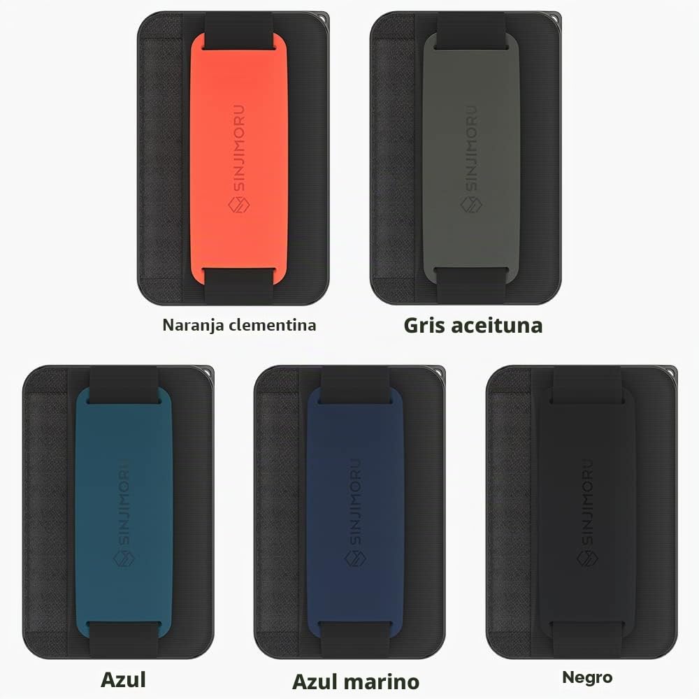 Sinjimoru [2022 Updated] iPhone 14 Magnetic Phone Wallet for MagSafe, iPhone Card Holder with Cell Phone Kickstand & Phone Grip Strap for iPhone 12 13 & iPhone 14 Series. M-BGrip Olive Grey