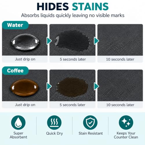 Image of Dish Drying Mat for Kitchen, 40 x 60 cm Large Water Absorbing Mat