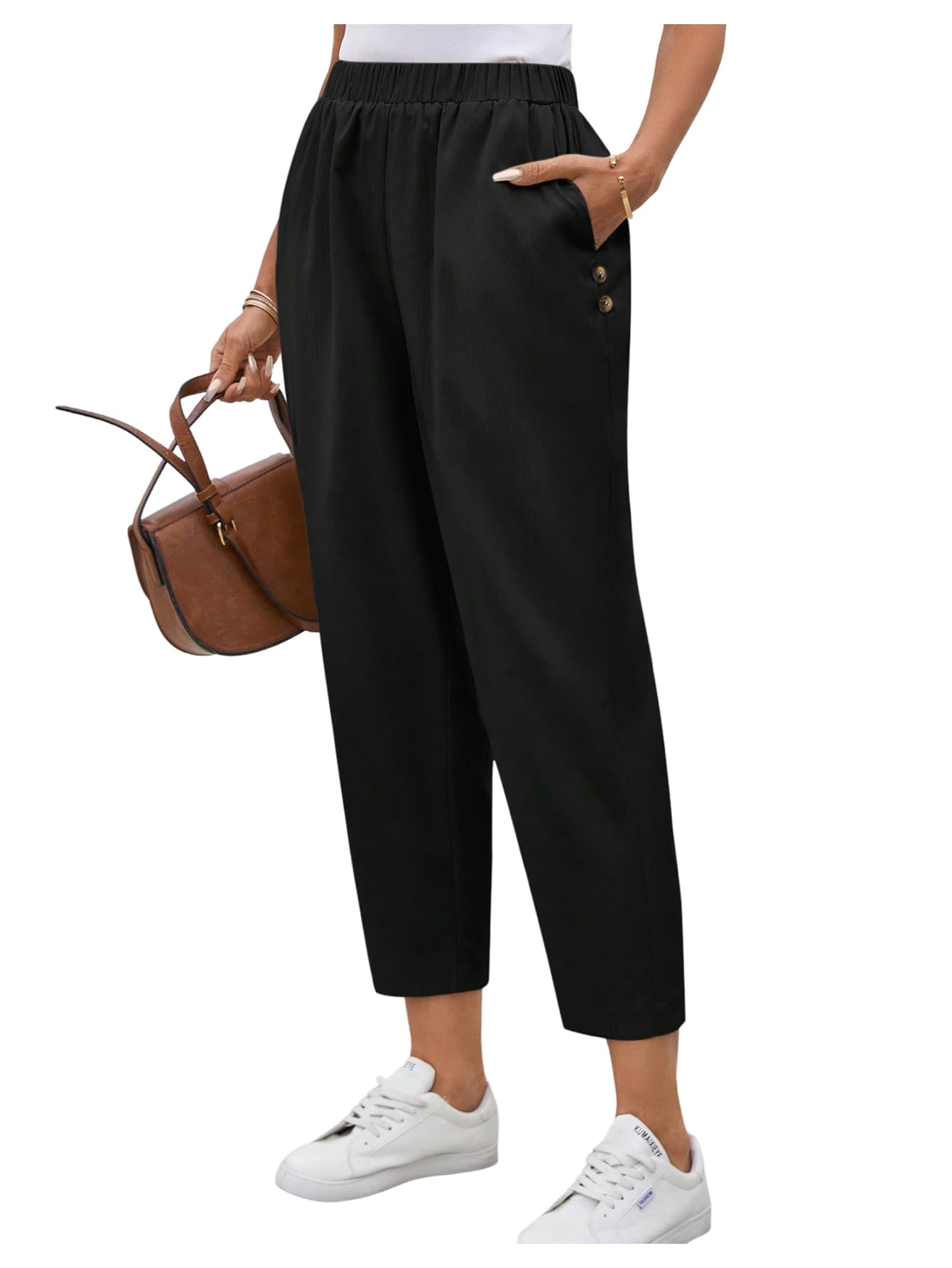 SHENHE Womens High Waisted Dressy Work Pants Elastic Casual Business Office Pants Trousers