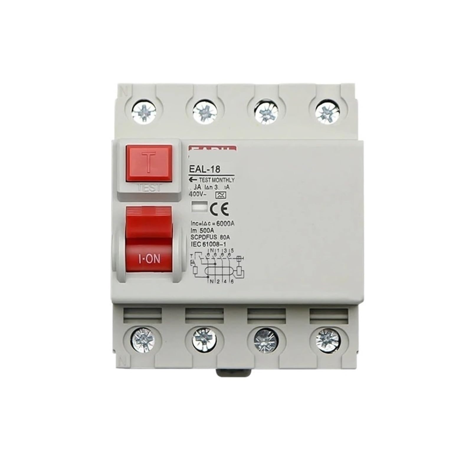 VSPPJYFG EAL-18 4P 100/300mA Type A Electromagnetic Residual Current Circuit Breaker Differential Circuit Breaker Safety Switch(4p 32a,100mA)