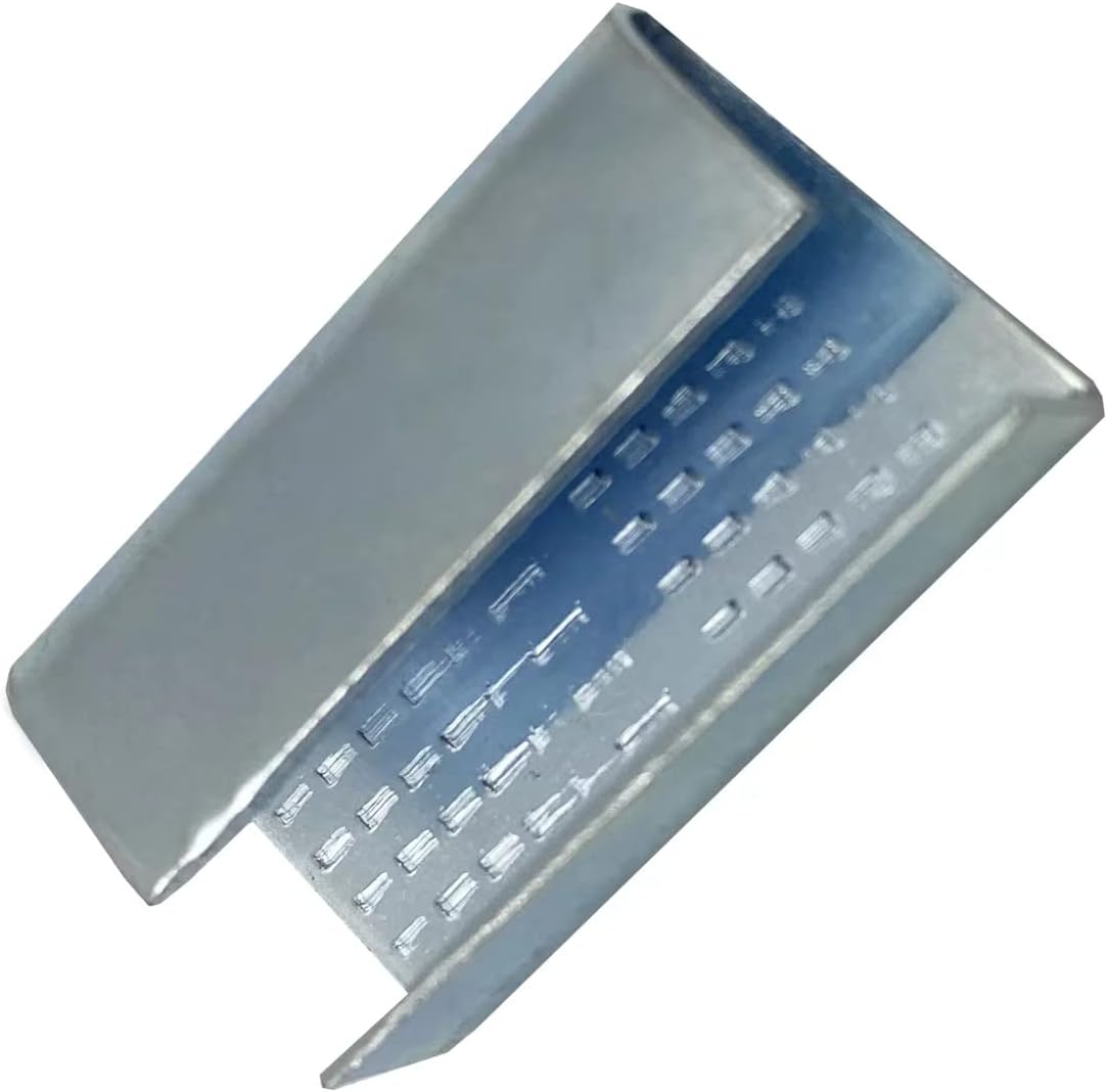 5/8" Open Serrated Strapping Crimp Seals for Polyester Poly Polypropylene Strapping Banding Metal Clips (Pack of 500)