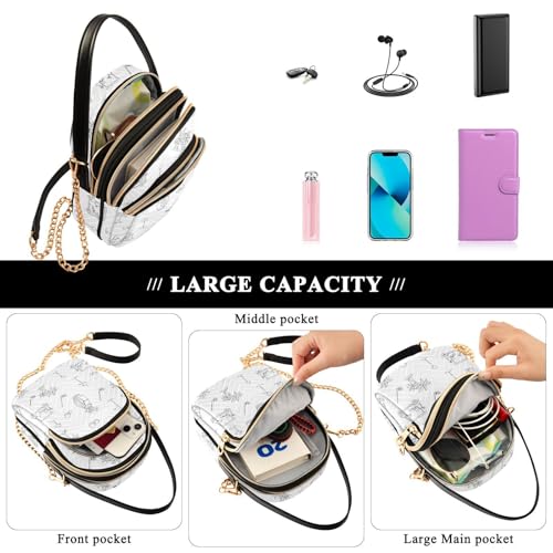 Image of MCHIVER Golf Crossbody Bag for Women Cell Phone Purse Wallet with Removable Chain Shoulder Handbag