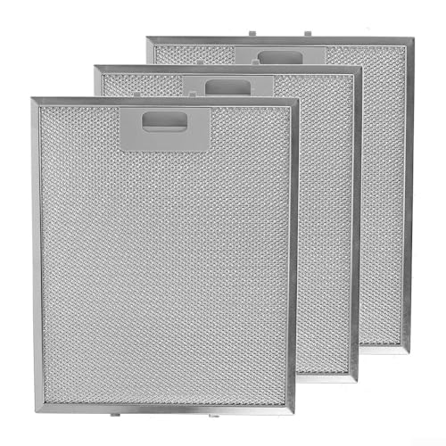 3 x Dunstabzugshauben-Filter, Metall-Fettfilter, 300 x 250 mm, 5-lagiges Aluminiumgeflecht, für Dunstabzugshaube, für Küchenabluftventilator, silberfarben