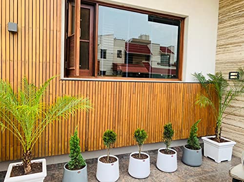 Image of Decora Flora Pot (Stone White)(Small)(with Drainage Hole)(FL 12) || Pots for Plants Polymer || Lightweight || Indoor-Outdoor || Non-Breakable || Non-Fading || Plant Directly ||