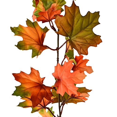 Artiflr 2 Stück Herbst-Ahornblatt-Girlande – 2 m/Stück, künstliche Laubgirlande, Herbst, hängende Herbstblätter… – Ansicht 6