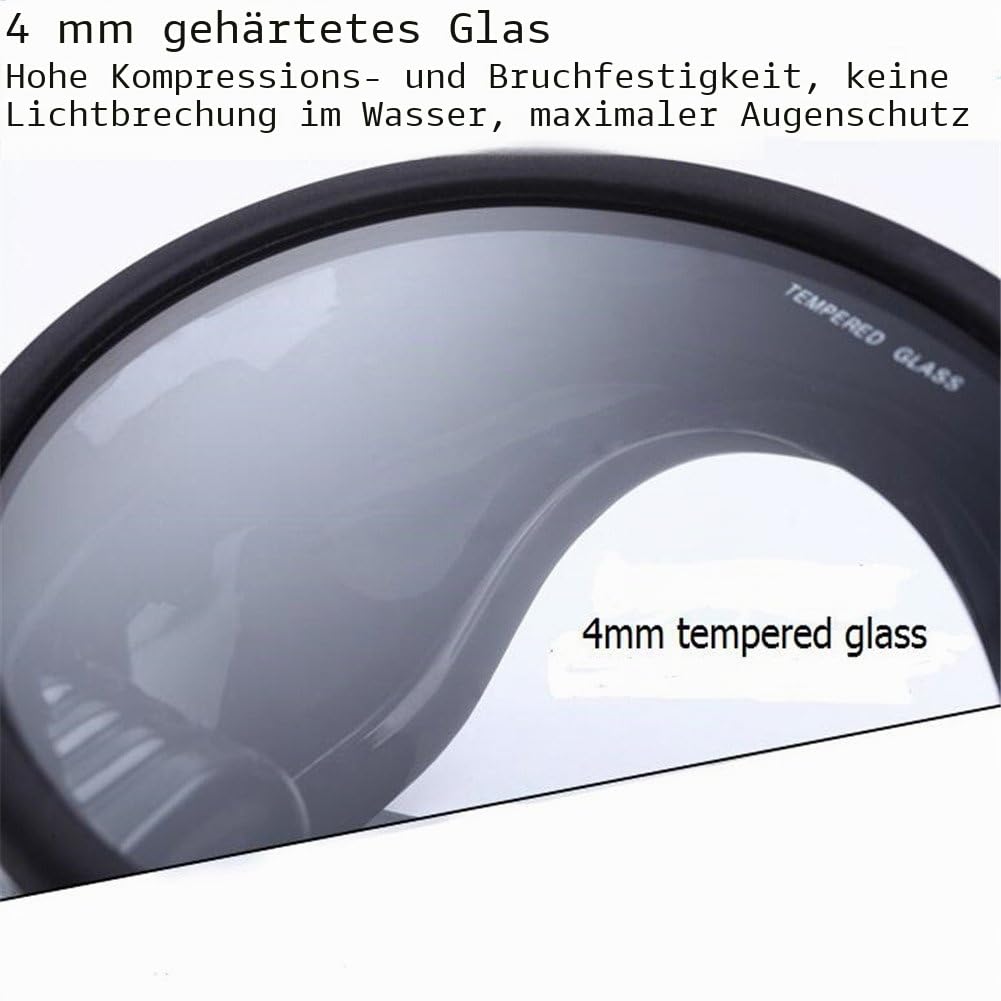 Freitauchmaske, Retro-Stil wasserdicht Anti-Fog Tauchmaske für Freizeitschnorcheln Tiefentauchen Speerfischen Anfänger und Profis