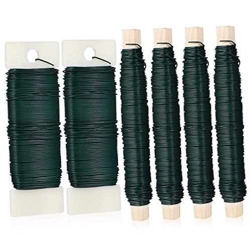 DOITOOL Floral Wires Roll 6 Pcs Thin Iron Strings Malleable and Stable Binding Wires for Floral Arrangements