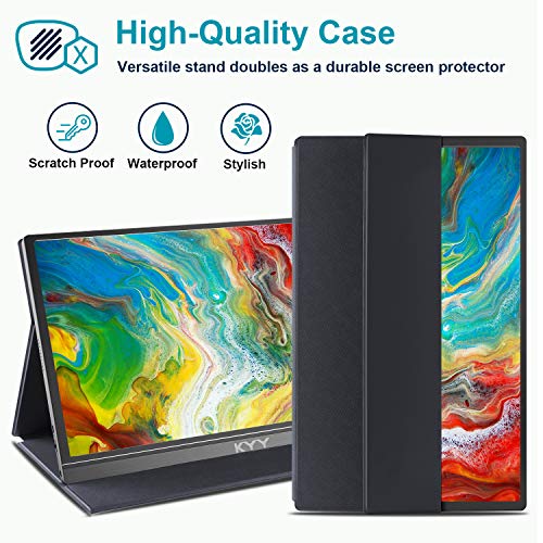 Portable 15.6inch Full HD Monitor with USB-C, HDMI for Gaming and Entertainment on Laptops, PCs, Macs, Phones, and Gaming Consoles