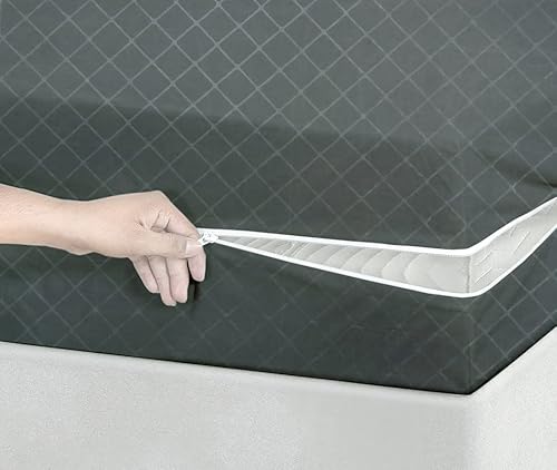 BSB HOME® Premium Cotton Mattress Cover/Protector with Zipper Chain|Provides All Around Protection with 360° Encasing |Double – 78×72 inches (6.5×5 ft) – Pack of 1 – Grey