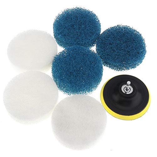 Super Mall 7pcs/set 100mm Replaceable Car Wax Scrub Pads Scouring Pad Power Tools for Bathtubs Tile Bathroom Kitchen Cleaning Tool