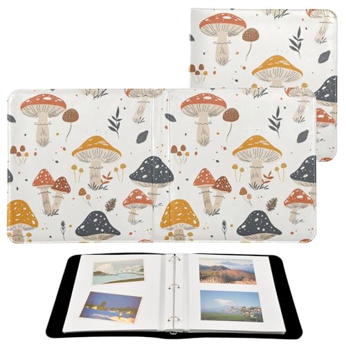 Álbum de fotos adhesivo DIY con diseño de setas lindas, encuadernador de 3 anillos, 40 páginas, 8x10 pulgadas para recuerdos miniatura 2