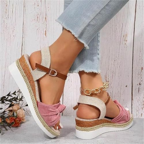 Orthopedic Wedge Sandals for Women, Summer Dressy Open Toe Adjustable Buckle Platform Wedge Sandals, Casual Non-slip Breathable Beach Shoes, for Outdoor Walking, Entertainment, Leisure3
