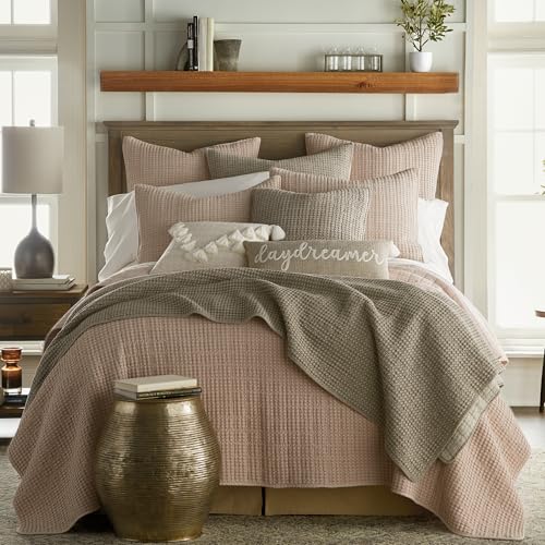 Image of Levtex Home - Mills Waffle - Twin Quilt Set - Taupe Cotton Waffle - Quilt Size (68 x 86in.), Sham Size (26 x 20in.)