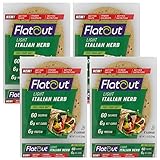 Flatout Flatbread, Light Italian Herb Wraps, Perfect for Use as Sandwich Bread, Pizza Crust, Tortillas, Wraps and More, 8 Flatbreads, 4 Pack