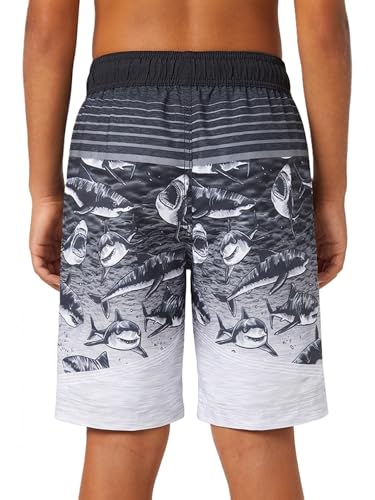 Image of Rokka&Rolla Boys' 4-Way Stretch Swim Trunks Board Shorts Bathing Suit Swimwear with Mesh Lining, UPF 50+