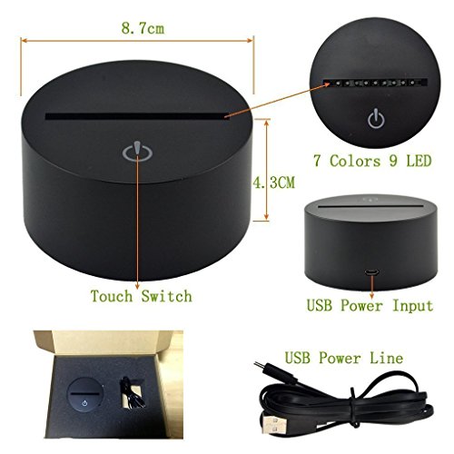 HPBN8 Ltd 3D Horse Night Light Illusion Lamp 7 Color Change LED Touch USB Table Decor Decorations Valentines Room Decoration