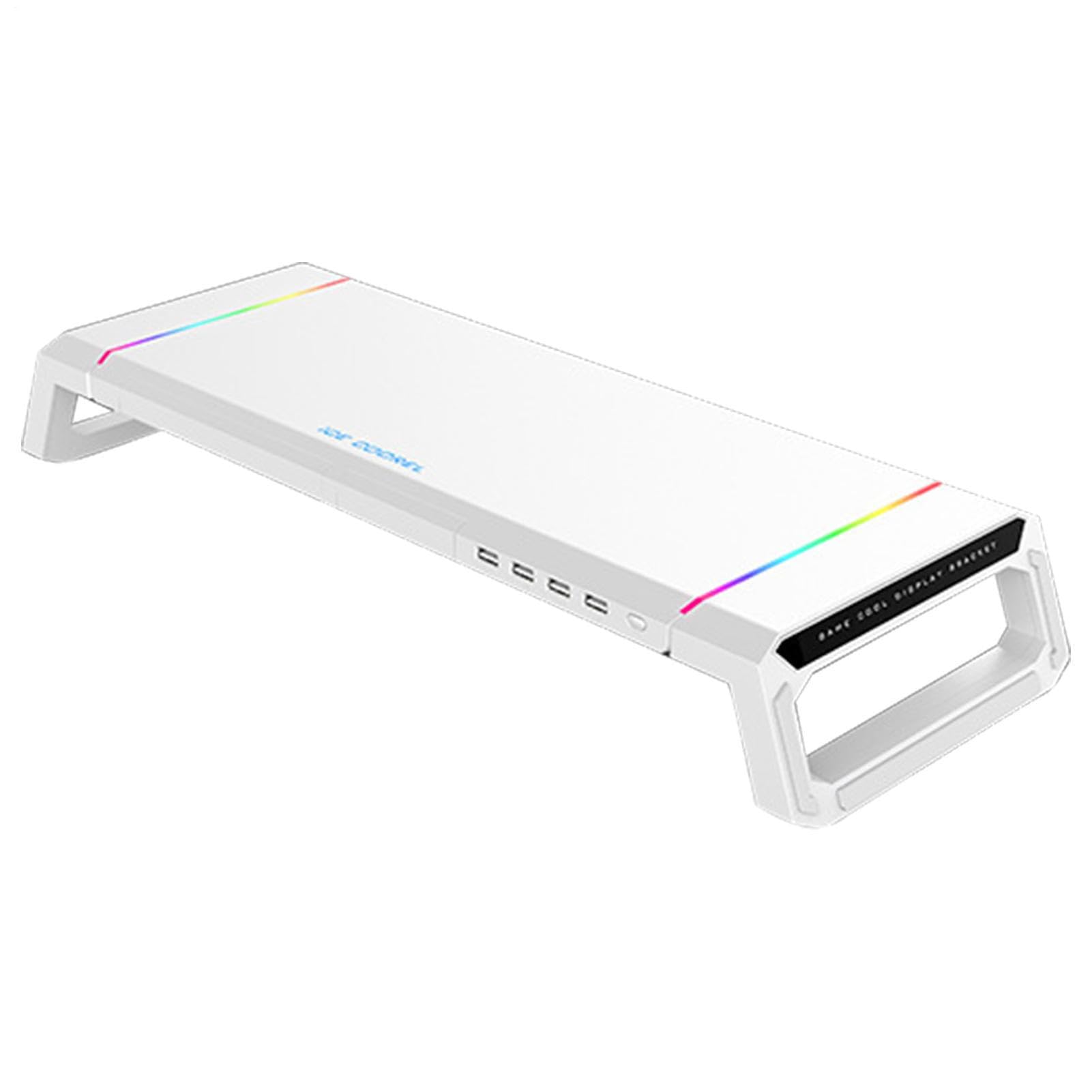 Soporte para ordenador, organizador de escritorio con cajón, carga RGB 4