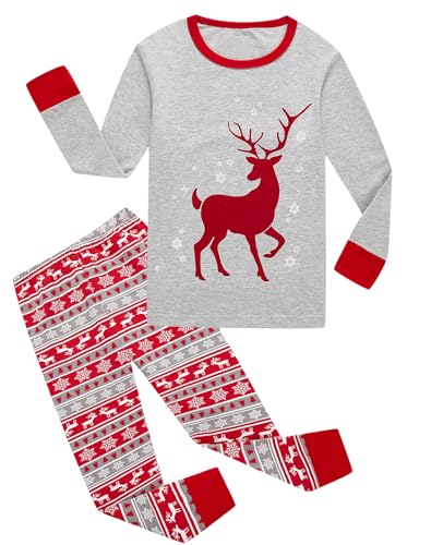 Demifill Toddler Boys Christmas Reindeer Pajamas Kids Holiday Pajamas Girls Snowman Sleepwear Santa Pjs