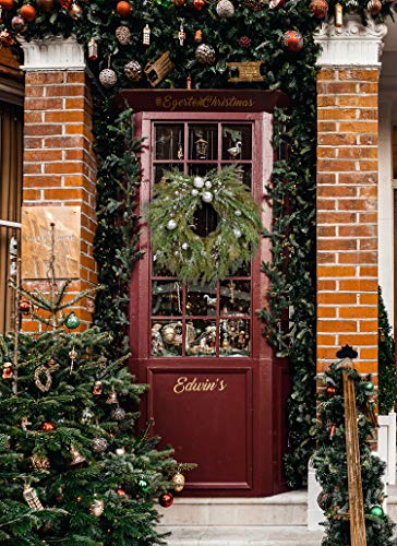 Cloris Art Christmas Wreaths For Front Door - Artificial 22 Inch Pine Glitter Wreath For Farmhouse Home Wedding Party Window Wall Decor(Silver & Green) #TOP3