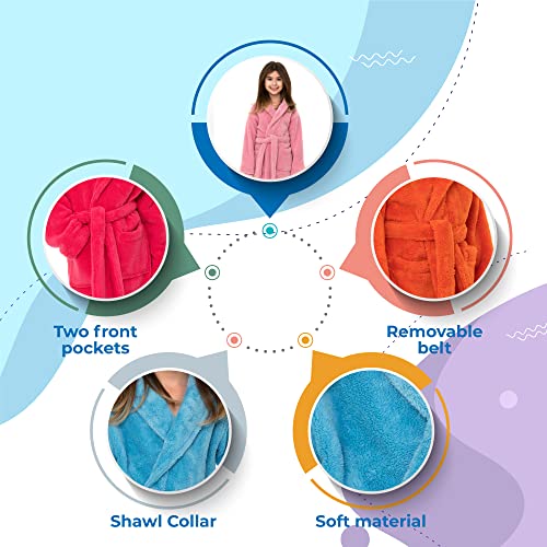 Towelselections Little Girls’ Robe, Kids Plush Shawl Fleece Bathrobe Size 6 Sparkling Grape #TOP3