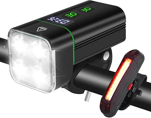 BORUiT Bike Lights for Night Riding, Bicycle Light Front Headlight and Back Taillight with 8+5 Light Modes, USB Rechargeable Bright Bike Headlights