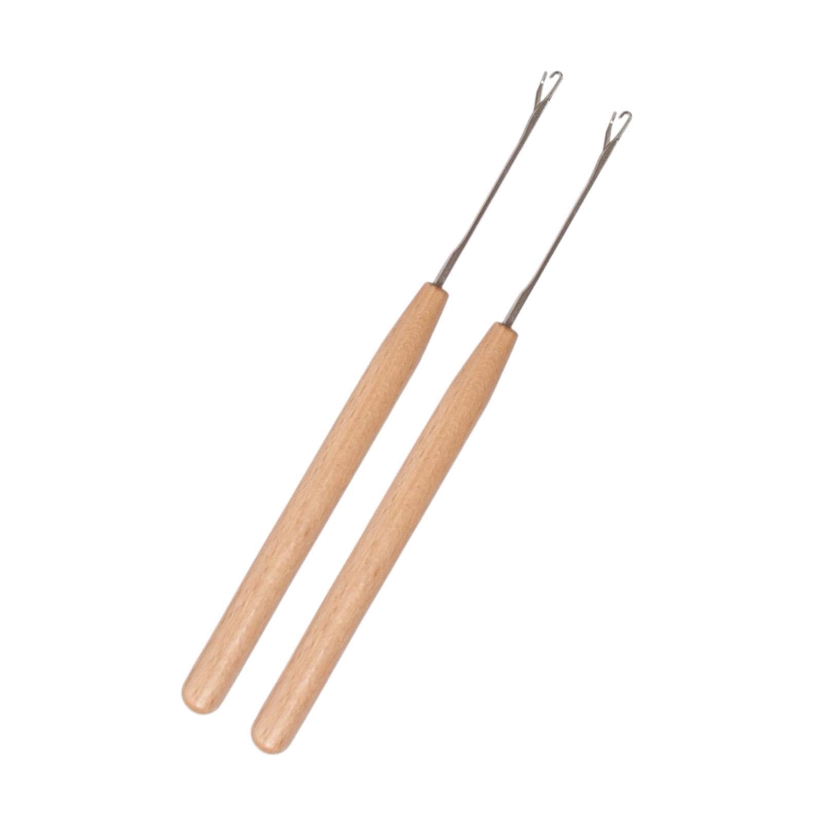 HEAVENGLOW 2 Pieces Wooden Bent Latch Hook Tools Knitting Tools for Carpet Micro Braids|Latch Hooking Kits-picture-42
