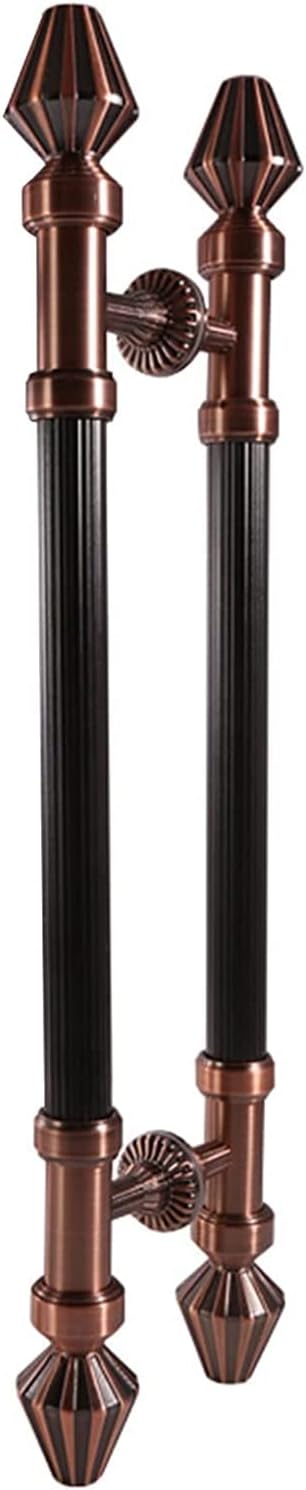 Sliding Barn Door Handle,Long Two Side Push Pull Bar Handle,Interior & Exterior Round Wooden Door Handle Set,Mounting Hardware Included (Color : Bronze,Size : 120Cm/47.2In-88Cm) (Bronze 60C