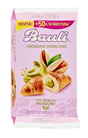 CAIYA Bauli Croissant Pistacchio Cornetti con Crema al Pistacchio con Extra Farcitura 5 Monoporzioni 250g
