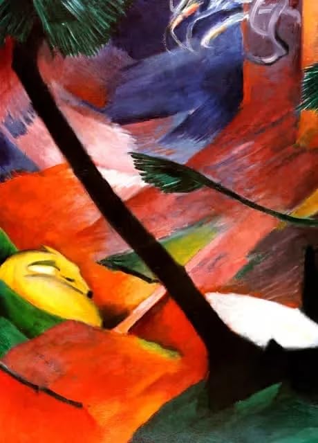 Impressions Art Mural Franz Marc avec des couleurs éclatantes sur grande toile