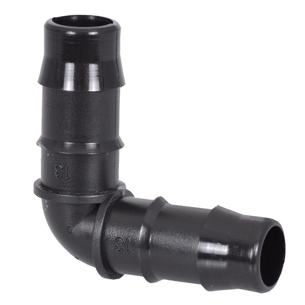 Hydrosure Black Soaker Hose Double Barbed Elbow - 13Mm - Pack Of 10