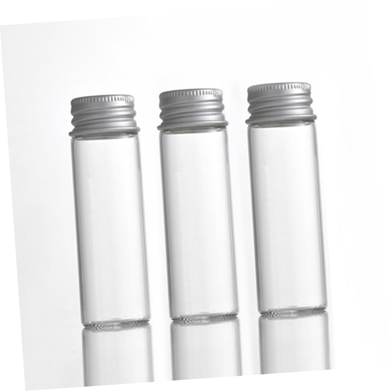 POPETPOP 30piezas Tubos de Ensayo de Vidrio Transparentes con Tapa de Rosca Metalica Frascos Pequenos para Almacenar Cuentas Purpurina para Muestra de Laboratorio y Prueba de Aceite