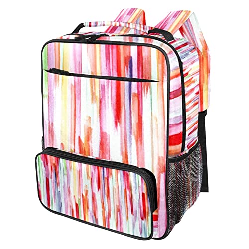 Sac à dos de voyage multicolore pour filles et garçons à rayures confort