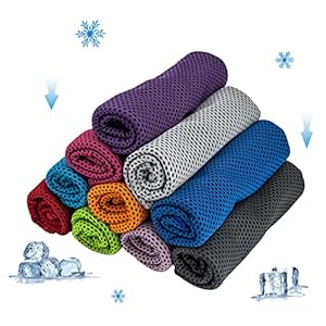 10 Pack Microfiber Cooling Towels Ice Towel Workout Towel, Soft Breathable Sweat Towel for Sports, Yoga, Gym, Golf, Camping, Running, Fitness, Workout & More Activities