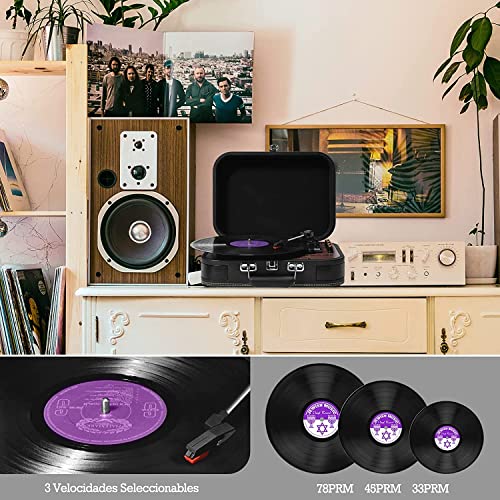 VOKSUN Platine Vinyle,Tourne-Disque à encodeur numérique portabl Bluetooth avec 3 Vitesses 33/45/78 TR/Min 2 Haut… - Les Beatles, Paul McCartney, John Lennon, RIngo Starr, George Harrison VOKSUN Platine Vinyle,Tourne-Disque à encodeur numérique portabl Bluetooth avec 3 Vitesses 33/45/78 TR/Min 2 Haut… – Image 7