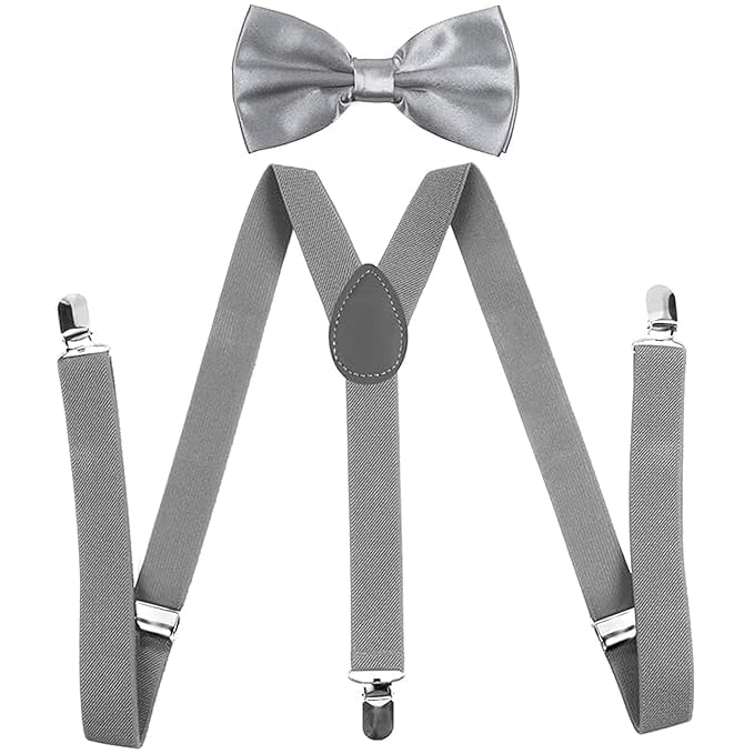 Bowtie and Suspenders for Men | Y Shape Suspender and Bow Tie | Many Colors to Choose From-image-36
