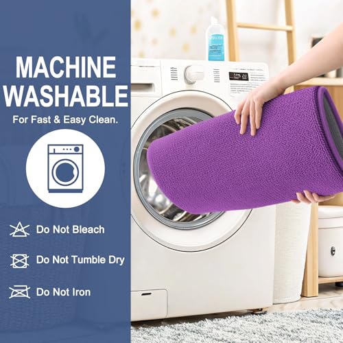 Image of OLANLY Thick Memory Foam Bath Mat Rug 30x20, Extra Soft Absorbent Bathroom Rug, Quick Dry Bath Mats, Non-Slip, Machine Washable Carpet for Bathroom, Tub and Shower, Home Decor Accessories, Purple