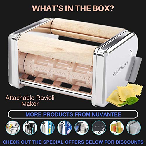 Nuvantee Ravioli Maker Attachment - 150 mm Detachable Ravioli Cutter - Stainless Steel Ravioli Machine