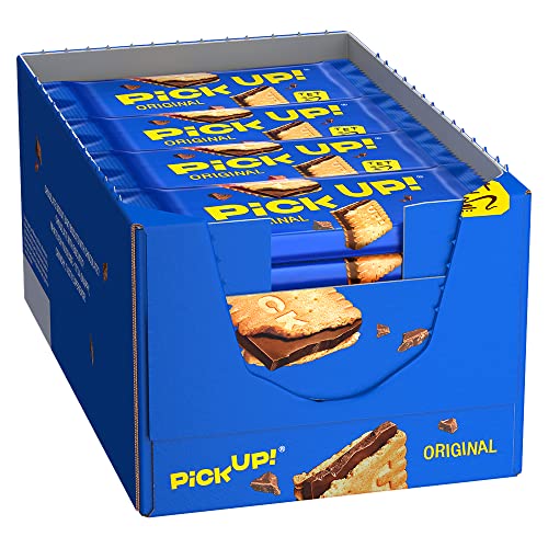 Leibniz PiCK UP! Choco 24 x 28 g-knackige Schokolade, knuspriger Keks-für unterwegs-lecker für zwischendurch-Riegel-Schokoriegel zum snacken-einzeln verpackt-Großpackung-für die ganze Familie-lecker