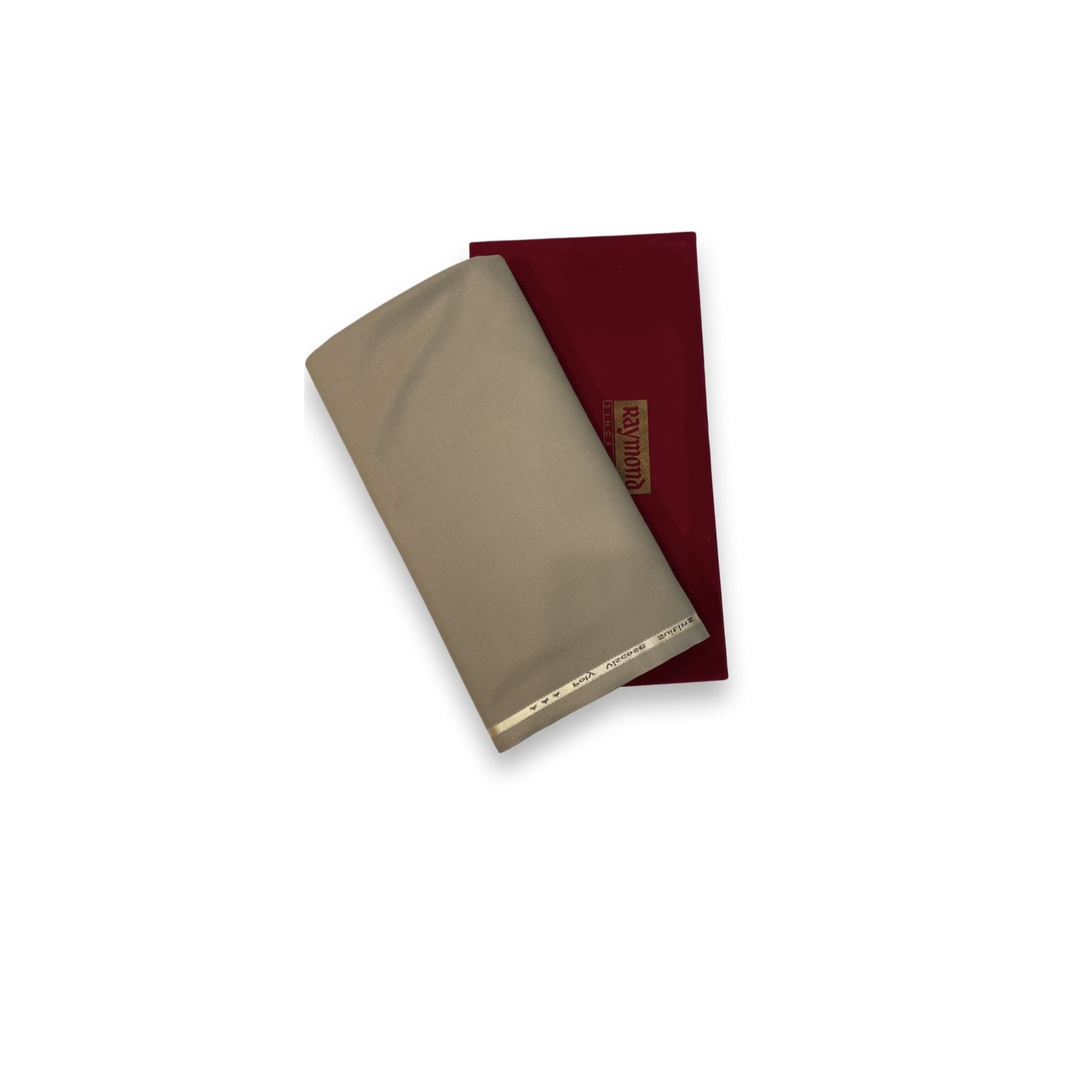 Raymond Mens Suit Fabric Box (3 Meters, All Weather fabric, Premium Fabric, Attractive Velvet Box) (Khaki)