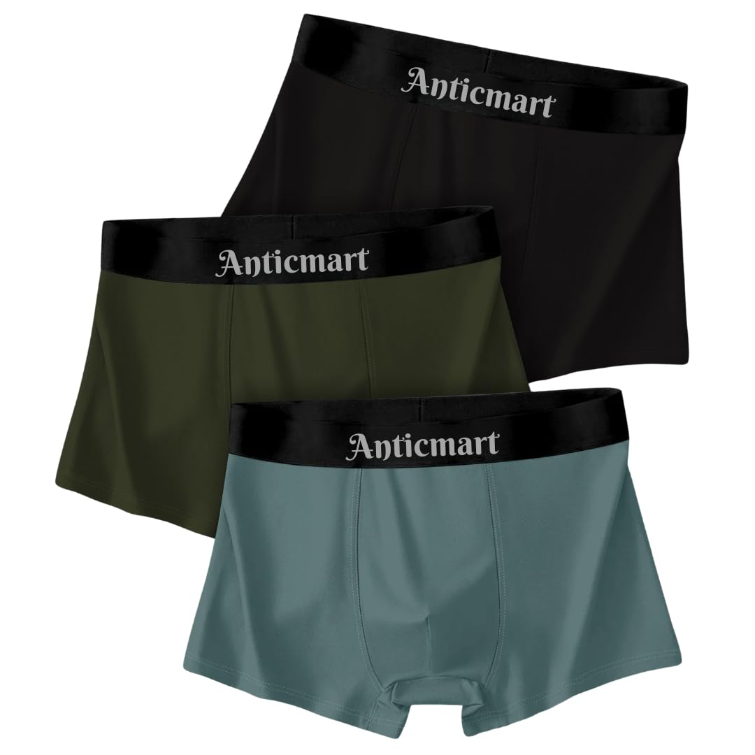 Premium Men's Boxer Briefs 3-Pack | Ultra Soft Breathable Stretch Underwear | Moisture-Wicking Comfort Trunks with Flexible Waistband-image-28