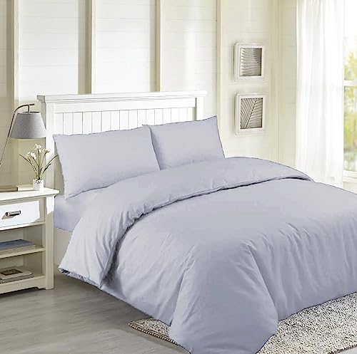 Ev Dekor®Duvet Cover Sets Silver, Silver / Grey, Double - Image 3