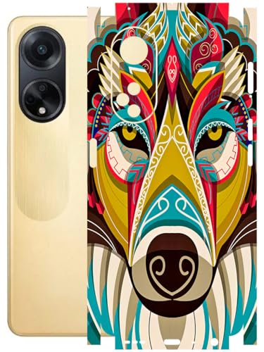 Image of AtOdds - Full Body Back Screen Guard Protector Film - Lamination Wrap Skin Sticker Compatible with Oppo F23 (5G) | Scratchproof Matte Finish (Mighty Wolf)