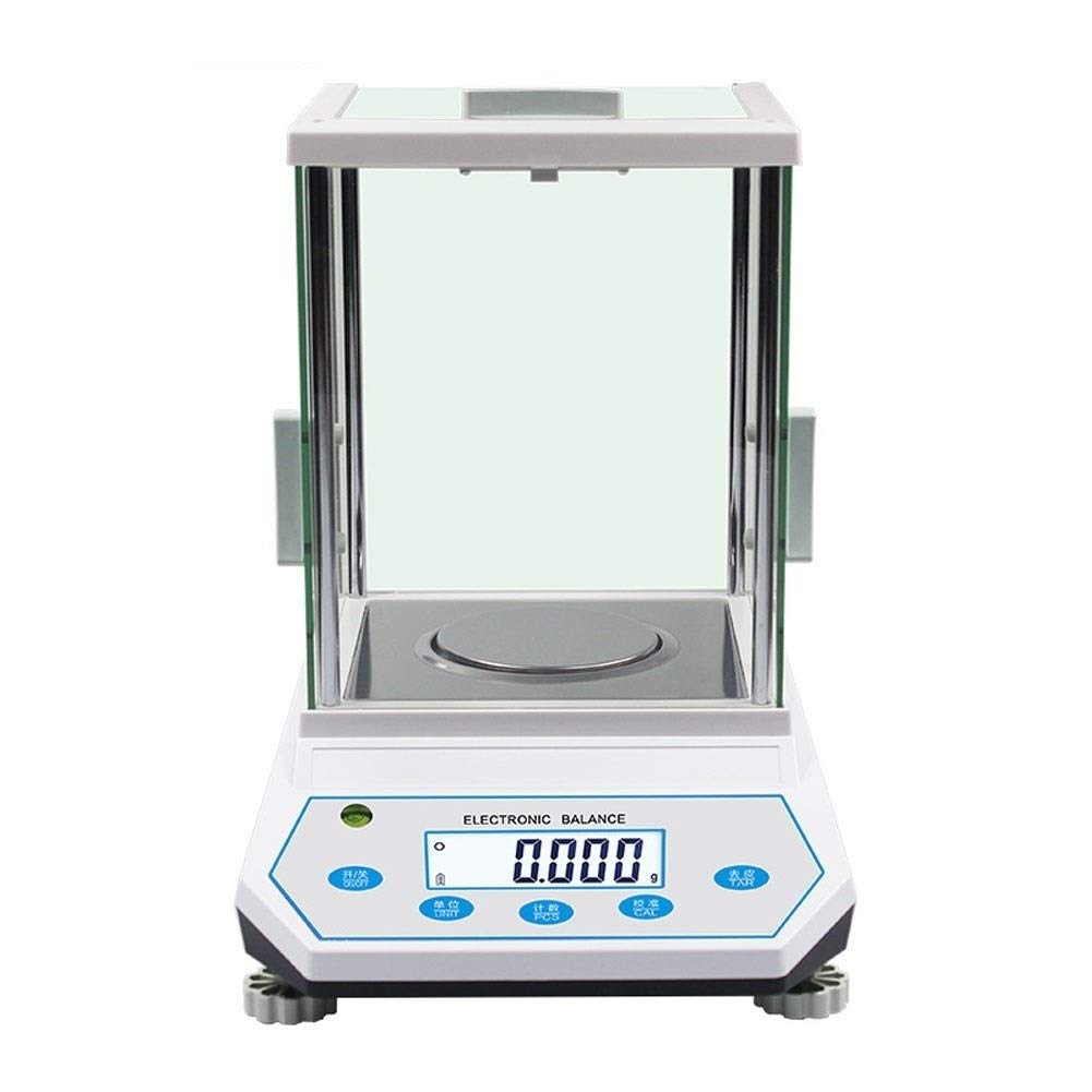 Bilancia elettronica analitica digitale da laboratorio ad alta precisione Pesatura e conteggio industriali Gioielli scientifici Oro con parabrezza (100 g*0,001 g)